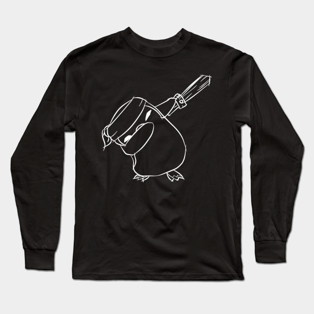 Featherknight Dab (white) Long Sleeve T-Shirt by DeLyss-Iouz